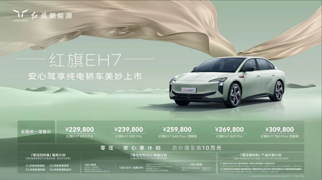 红旗EH7，22.98万元起，让红旗飞扬
