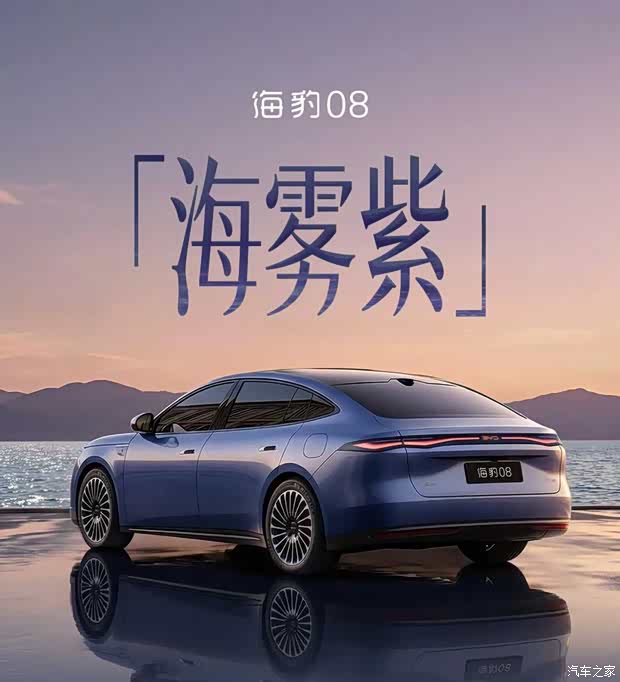 二季度上市/800V高压平台打造 比亚迪海豹08海雾紫配色官图